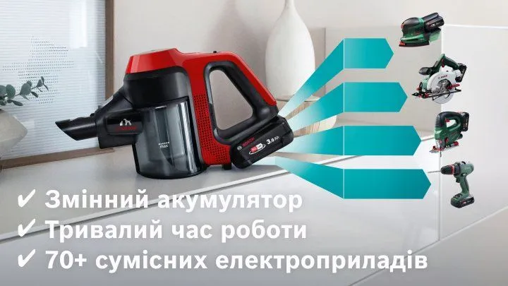 Акумуляторний пилосос Bosch Unlimited 7 ProAnimal BBS711ANM