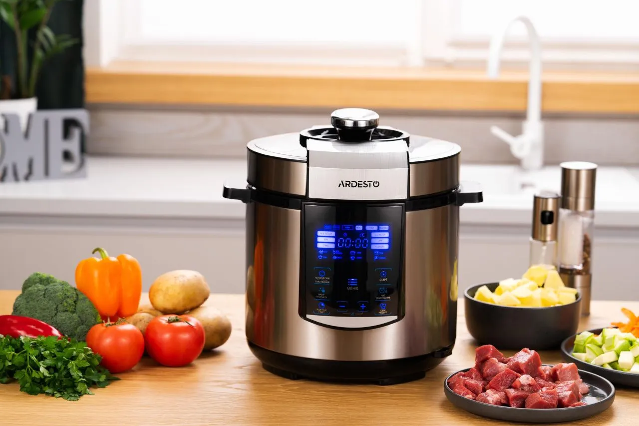 ARDESTO Мультиварка-скороварка MPC-P226, 900Вт, чаша-6л, електр. керування , книга рецептів, нерж. сталь+пластик, срібляста