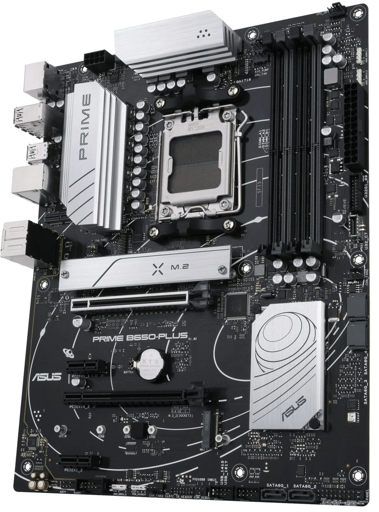 ASUS Материнcька плата PRIME B650-PLUS sAM5 B650 4xDDR5 M.2 HDMI DP ATX