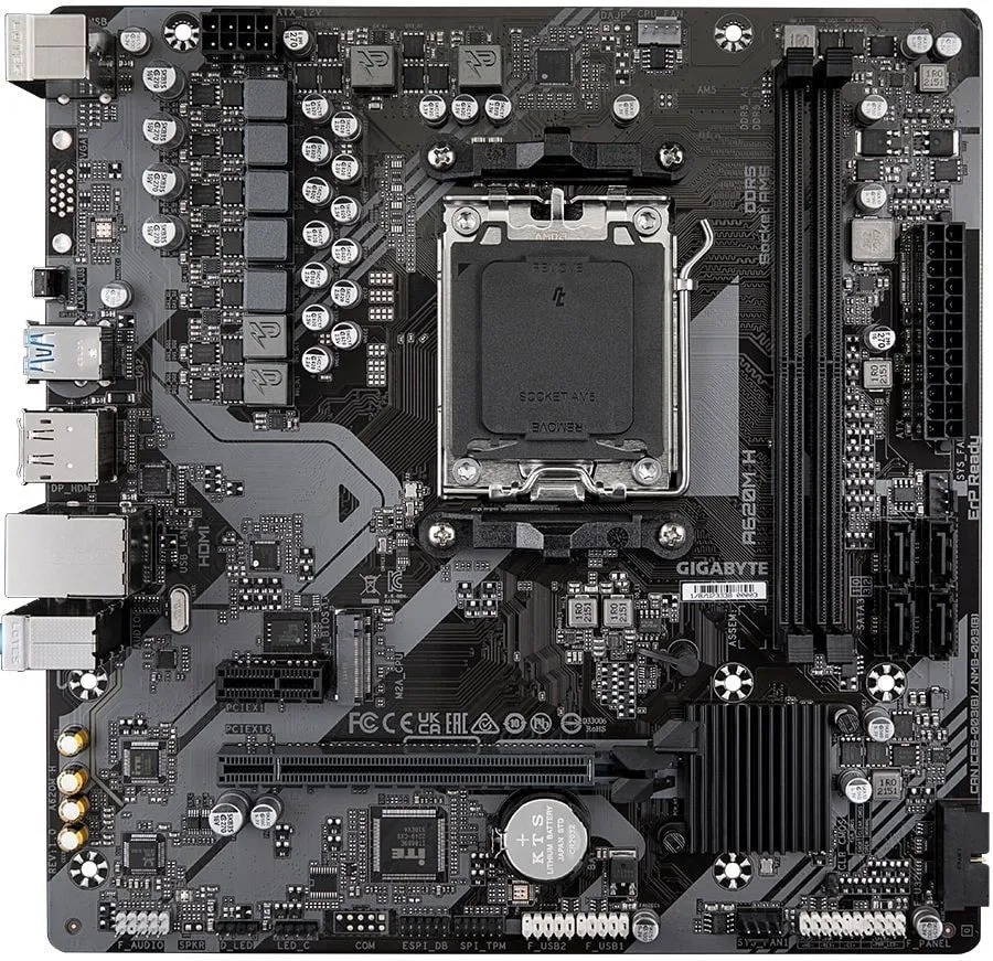Gigabyte Материнська плата A620M H sAM5 H620M 2xDDR5 M.2 HDMI DP mATX