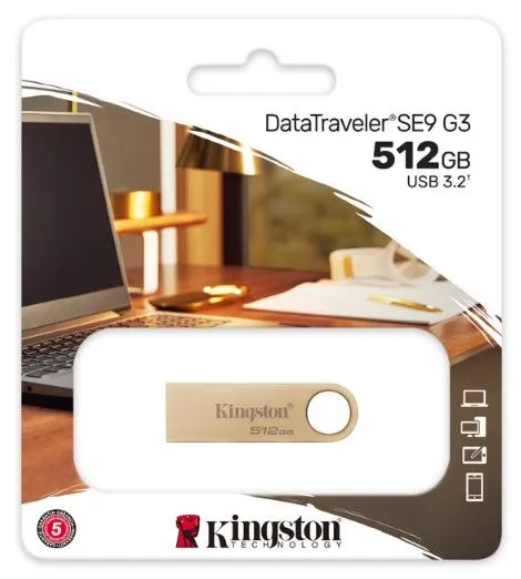 Flash Drive Kingston DT SE9 G3 512B USB 3.2 Gold (DTSE9G3/512GB)