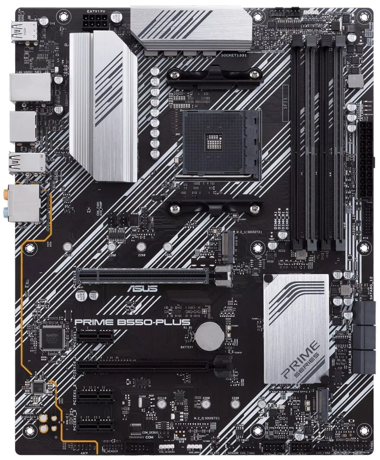 ASUS Материнcька плата PRIME B550-PLUS sAM4 B550 4xDDR4 M.2 HDMI DP ATX
