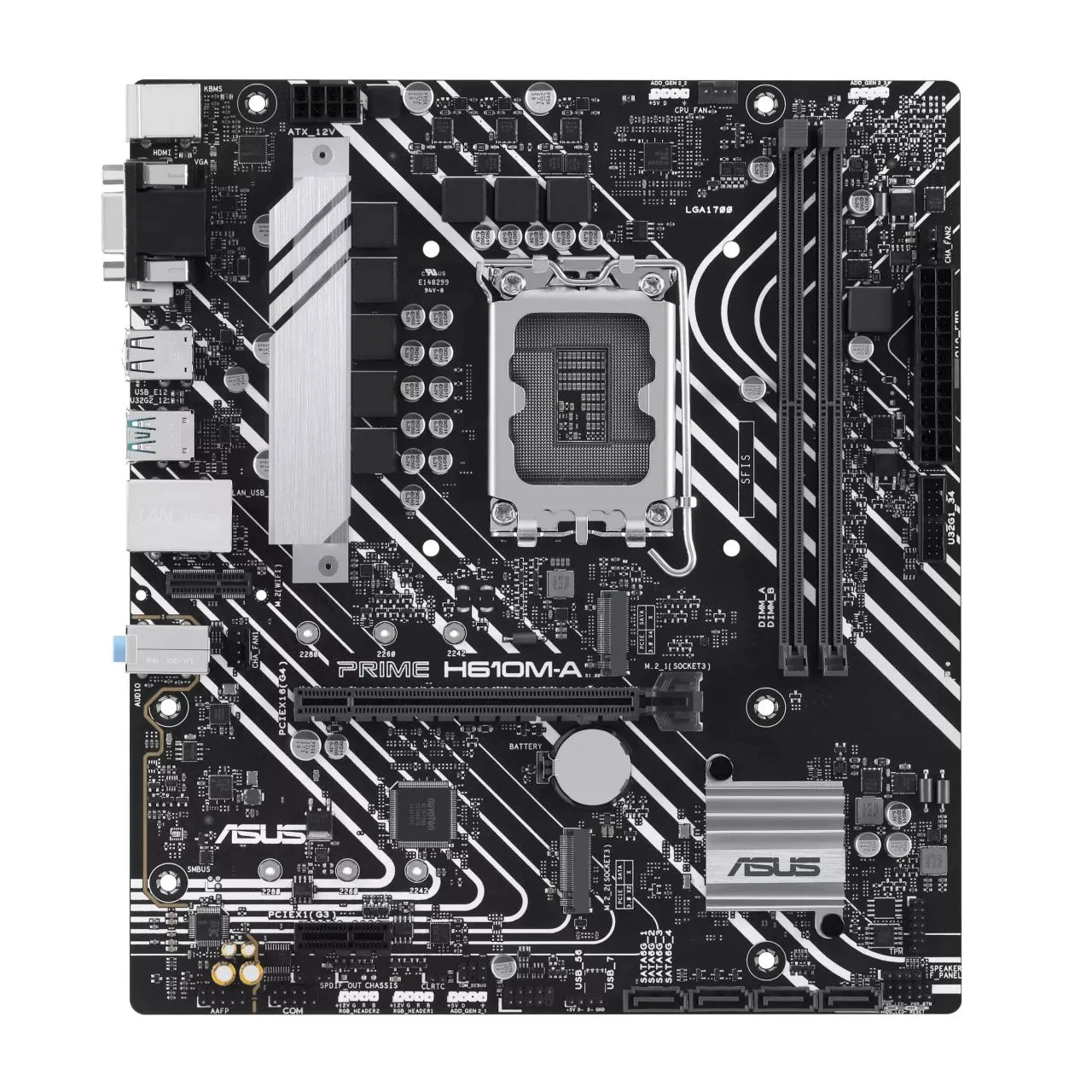 ASUS Материнcька плата PRIME H610M-A-CSM s1700 H610 2xDDR5 M.2 HDMI D-Sub DP mATX