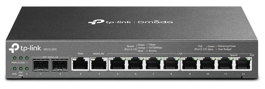 TP-Link Мультисервісний маршрутизатор ER7212PC 8xGE LAN 1xGE WAN 1xGE WAN/LAN 2xGE SFP WAN/LAN VPN Omada