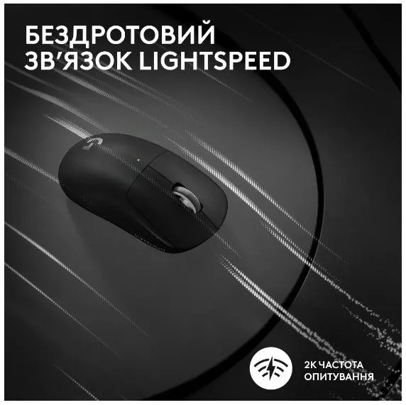 Миша Logitech Pro X Superlight 2 Lightspeed Black (910-006630)
