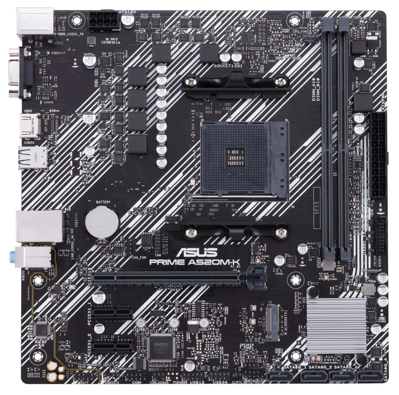 Материнська плата Asus Prime A520M-K (sAM4, AMD A520) mATX