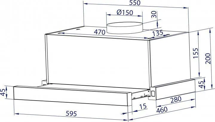 Витяжка Minola HTL 6614 I 1000 LED