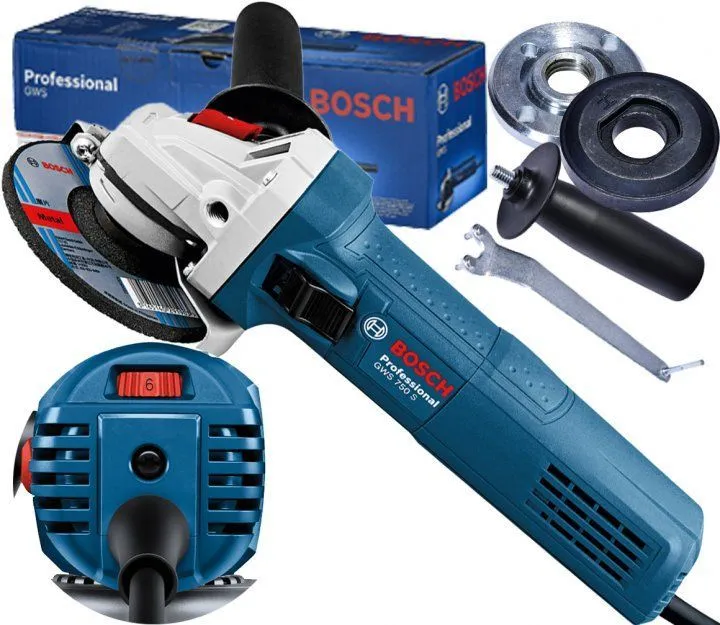 Кутова шліфувальна машина Bosch Professional GWS 750 S, 750Вт, 125мм диск, регулятор швидкості (0601394121)