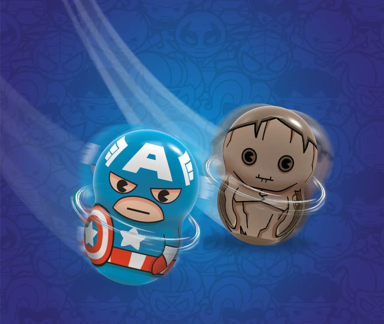 Магнітні фігурки з лончером у пакеті 2шт Marvel Wooblies