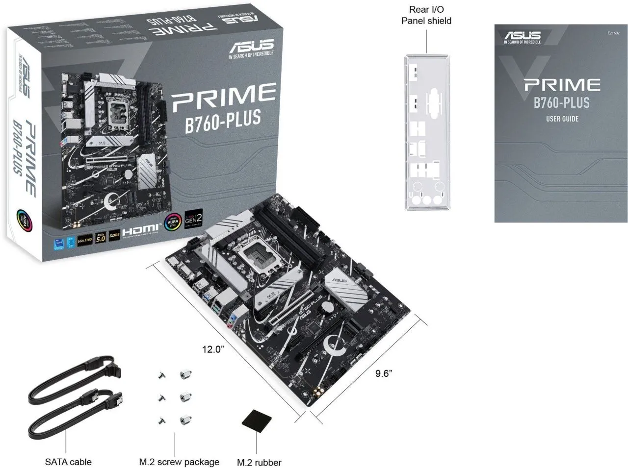 ASUS Материнcька плата PRIME B760-PLUS s1700 B760 4xDDR5 M.2 HDMI D-Sub DP ATX