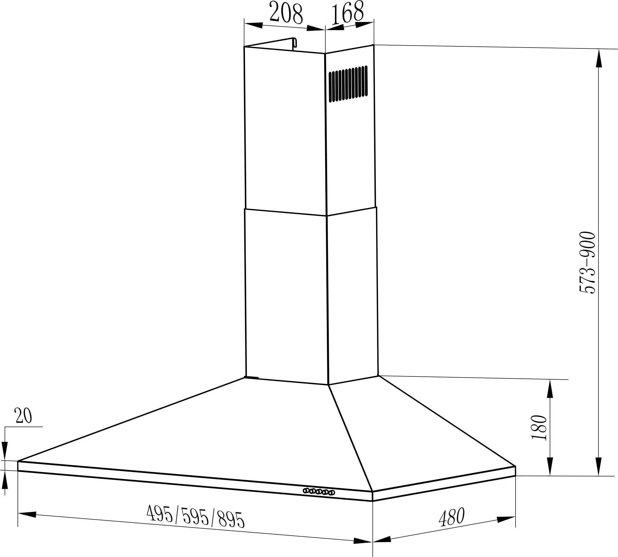 Витяжка INTERLINE SET WH A/60 PB/2/T