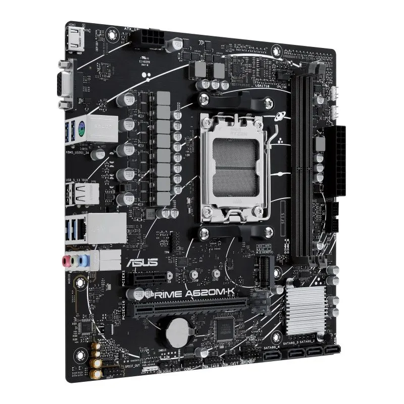 ASUS Материнcька плата PRIME A620M-K sAM5 A620 2xDDR5 HDMI D-Sub mATX