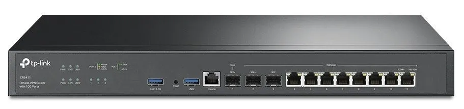 TP-Link Мультисервісний маршрутизатор ER8411 8xGE LAN/WAN 1xGE WAN/LAN 2x10GE SFP+ WAN/LAN 2xUSB