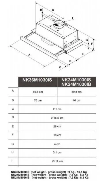 Витяжка Samsung NK24M1030IB/UR