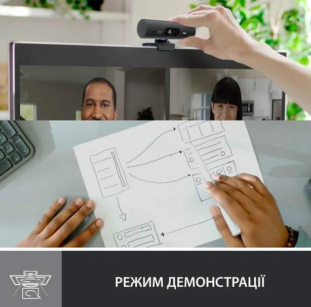 Веб-камера Logitech Brio 500 Graphite (960-001422)