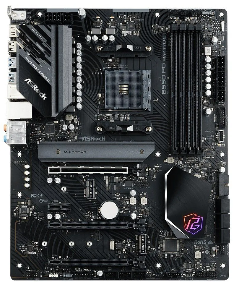 ASRock Материнcька плата B550 PG RIPTIDE sAM4 B550 4xDDR4 HDMI M.2 Type-C PDIF ATX