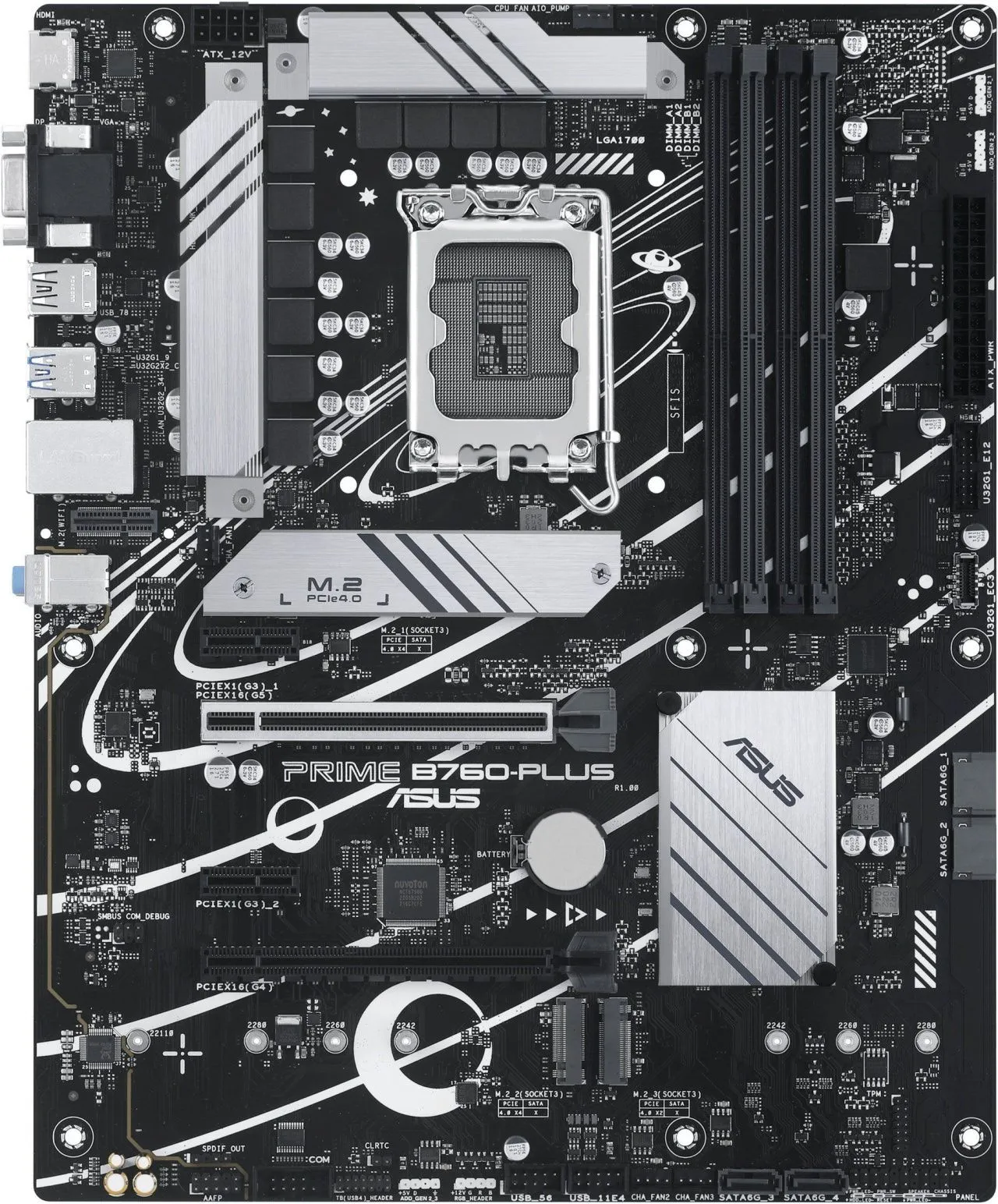 ASUS Материнcька плата PRIME B760-PLUS s1700 B760 4xDDR5 M.2 HDMI D-Sub DP ATX
