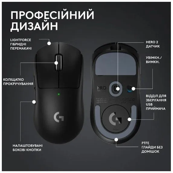 Миша Logitech Pro X Superlight 2 Lightspeed Black (910-006630)