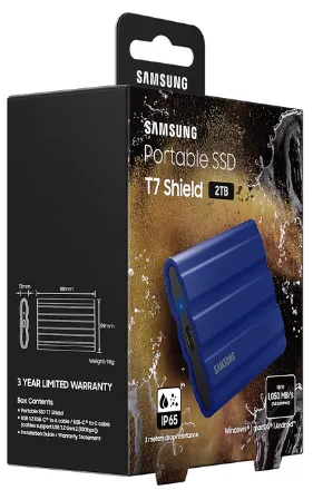 SSD накопичувач Samsung T7 Shield 2TB USB 3.2 Type-C Blue (MU-PE2T0R/EU)