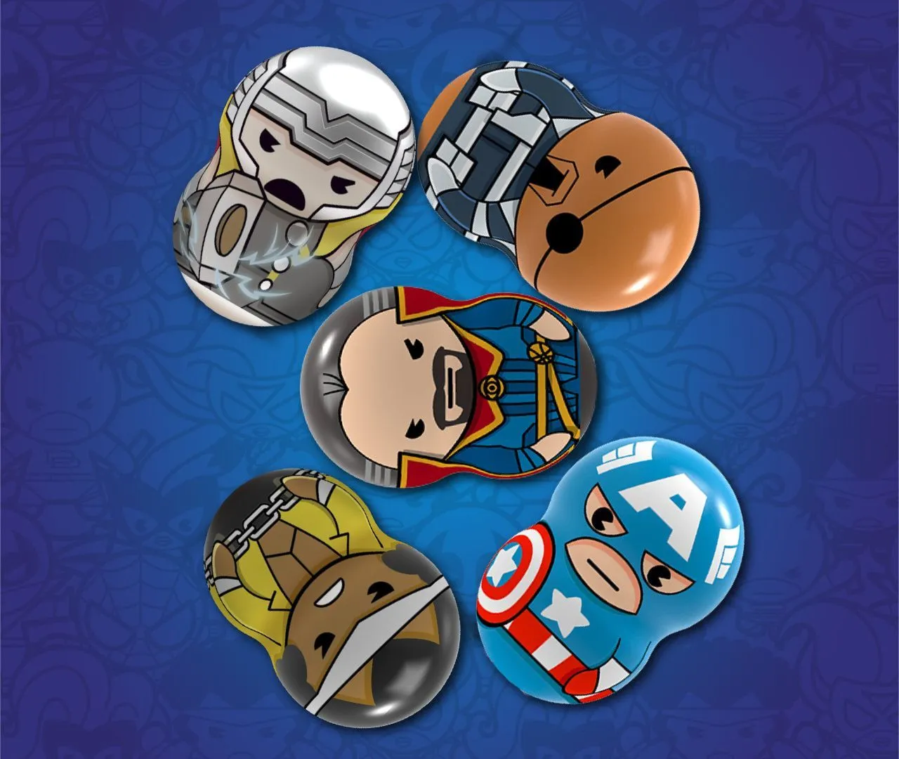 Магнітні фігурки з лончером у пакеті 2шт Marvel Wooblies
