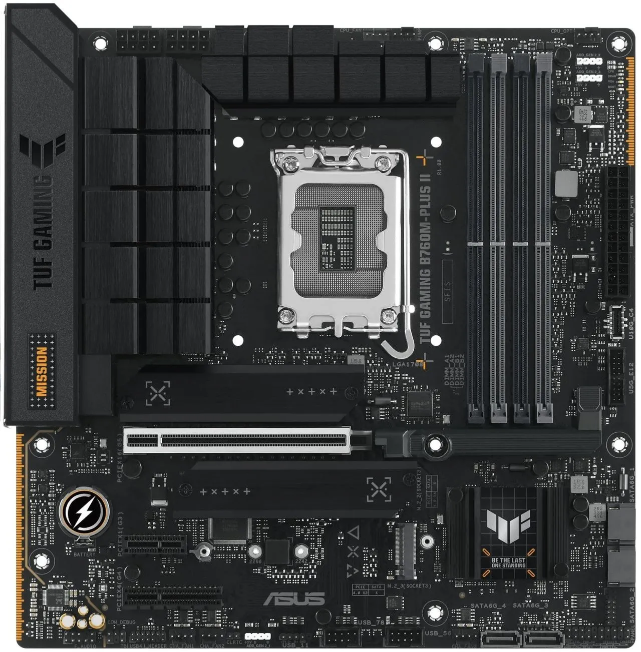 ASUS Материнcька плата TUF GAMING B760M-PLUS II s1700 B760 4xDDR5 M.2 HDMI DP mATX