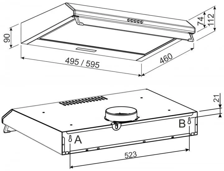 Витяжка Jantar PHT I LED 60 WH
