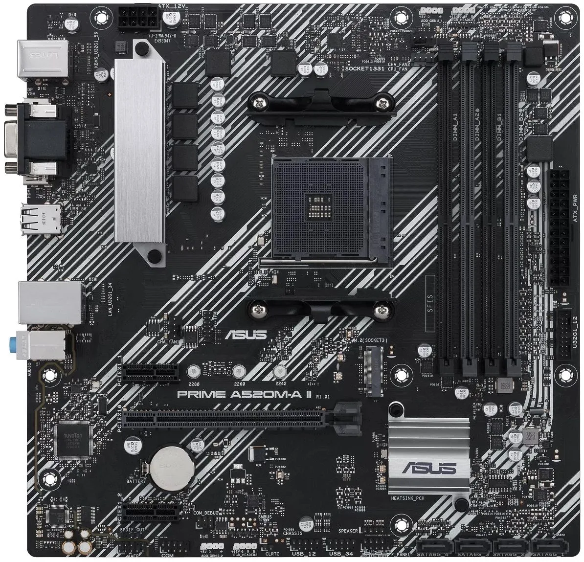 ASUS Материнcька плата PRIME A520M-A II/CSM sAM4 A520 4xDDR4 HDMI-VGA-DP mATX