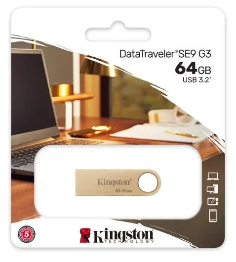 Flash Drive Kingston DT SE9 G3 64GB USB 3.2 Gold (DTSE9G3/64GB)