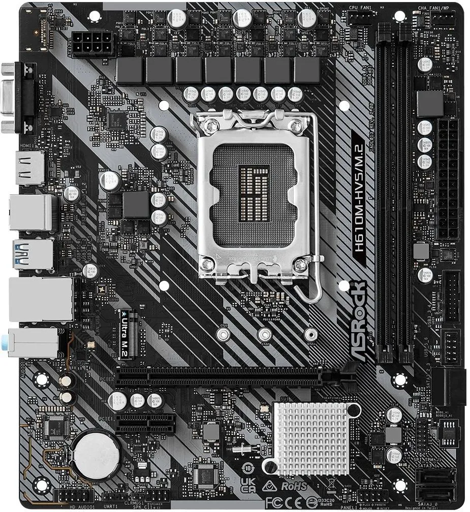 ASRock Материнська плата H610M-HVS/M.2_R2.0 s1700 H610M 2xDDR4 HDMI mATX