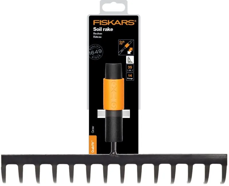 Граблі для грунту Fiskars QuikFit 14 зубів (1000653/135511)