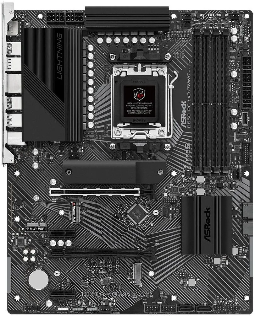 ASRock Материнська плата B650 PG LIGHTNING sAM5 B650 4xDDR5 HDMI ATX