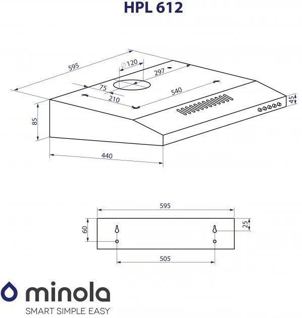 Витяжка MINOLA HPL 612 BL