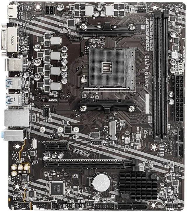 MSI Материнcька плата A520M-A PRO sAM4 A520 2xDDR4 HDMI DVI mATX