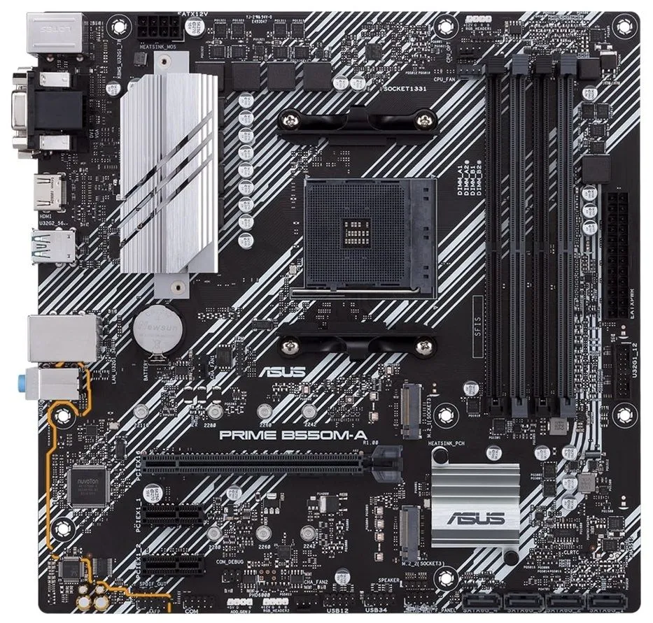 ASUS Материнcька плата PRIME B550M-A sAM4 B550 4xDDR4 M.2 HDMI-DVI-VGA mATX