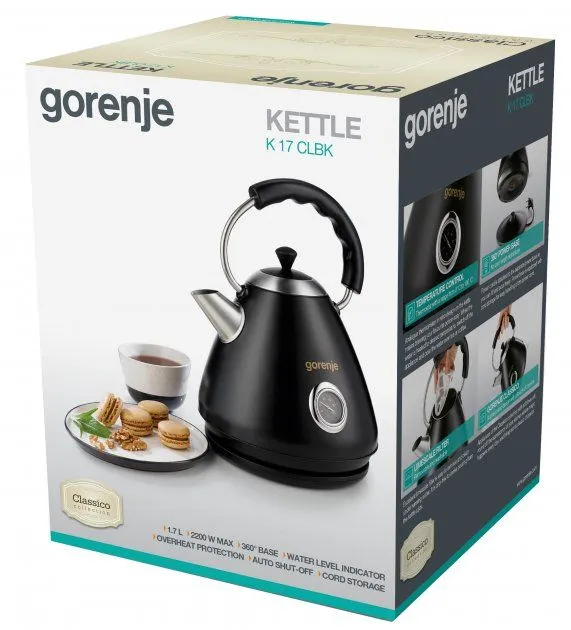 Електрочайник GORENJE K 17 CLBK