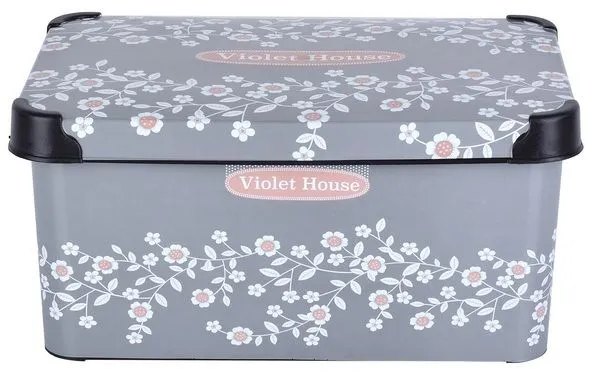 Контейнер Violet House 0647 Decor Antrasit Flower з/кр. 10 л