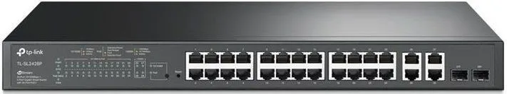 TP-Link Комутатор SL2428P 24xFE(24xPoE), 4xSFP, 250Вт, Некерований