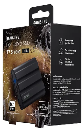 SSD накопичувач Samsung T7 Shield 2TB USB 3.2 Type-C Black (MU-PE2T0S/EU)