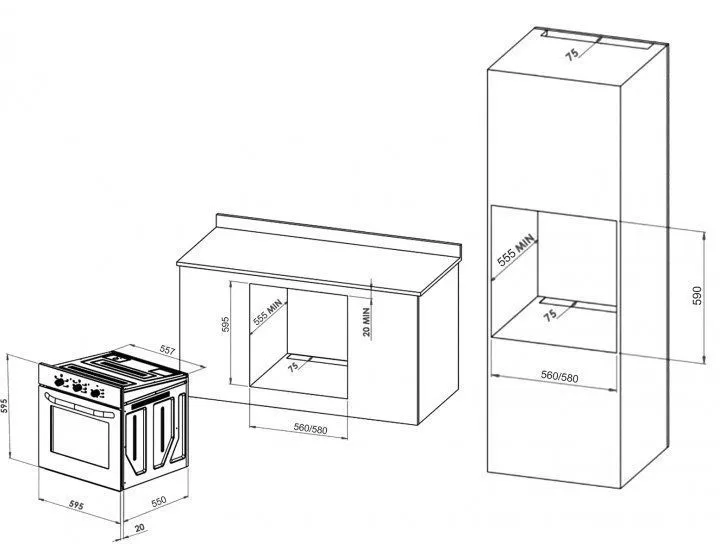 Духова шафа електрична Eleyus MILA 6006 BL