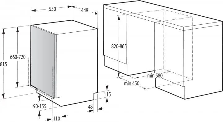 Вбудована посудомийна машина GORENJE GV 561 D10